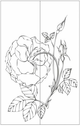 Пескоструйный рисунок Цветы 1209